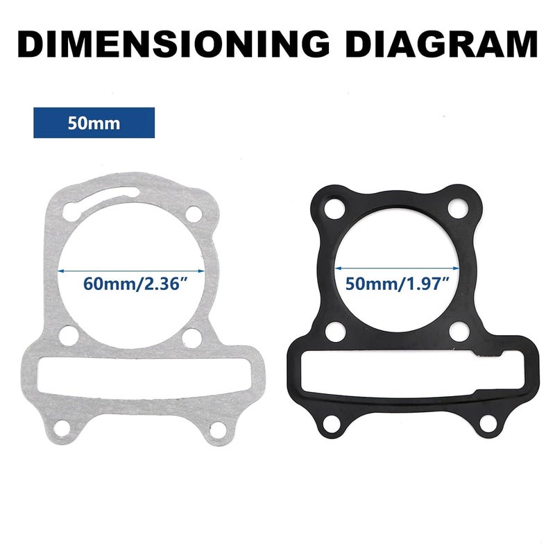 Minho GY6 50MM/1.97" Cylinder Gasket Set Fit for Chinese Scooter Moped ATV Go Kart GY6 4 Stroke 139QMA 139QMB GY6 100cc Engine - Image 5